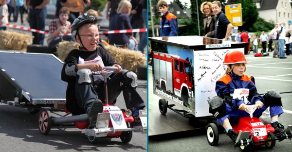 <b>Bobby Car Solar Cup 2011 - Soltecture-Module liefern Solarantrieb</b><br>links: Fotograf Gerald Dunkel<br>rechts: Fotograf Barbara Franke - Jugendfeuerwehr Isselhorst</br>